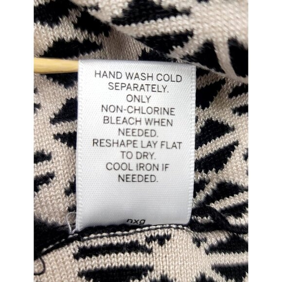 Dressbarn Womens Geometric Print Knit Dress Black Cream Medium - Picture 7 of 11